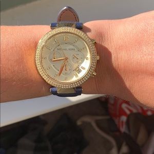 Blue and gold Michael Kors watch